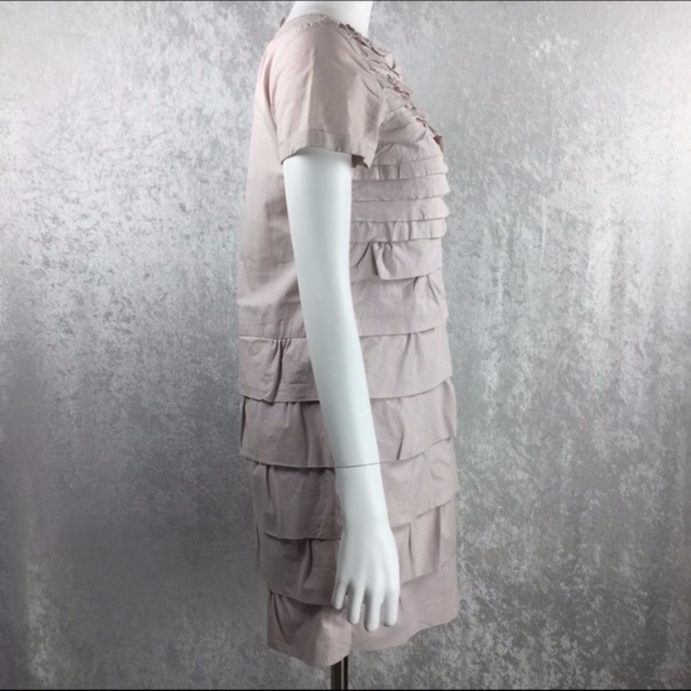 J Crew Blush Carly Ruffled Dress 4 Beige 21494 - Picture 8 of 8